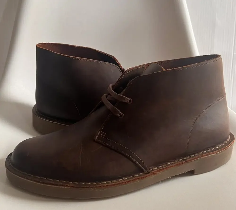 Clarks Shepton 26179927 Mens 12 M Dark Brown Leather Chukka Desert Boots NWOB